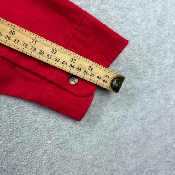 Vintage Woolrich Flannel Shirt Mens Large Red Buck Deer Sportsman Chamois Rugged - Picture 7 of 8